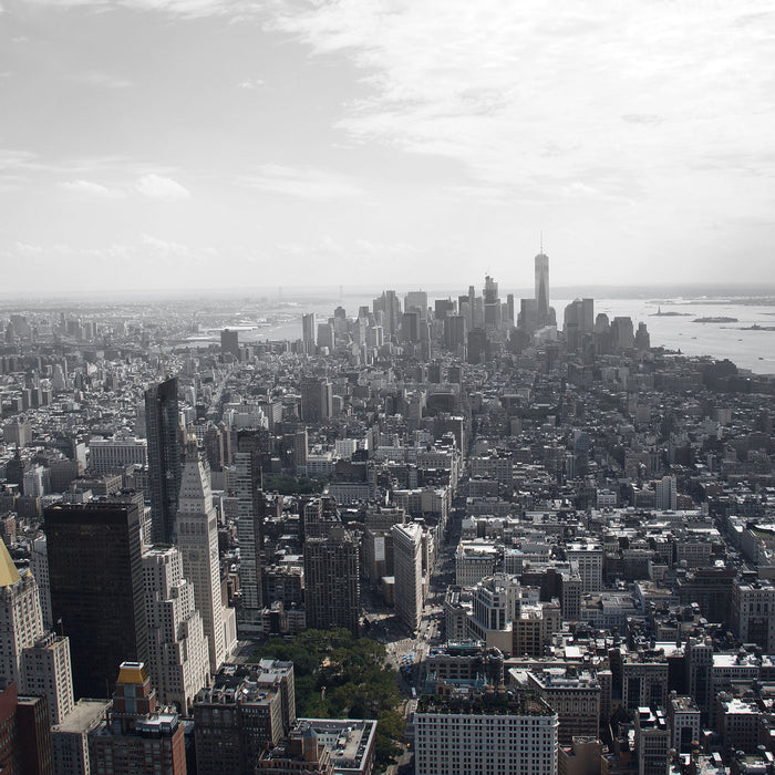 New York City Panorama, Glasbild Quadratisch