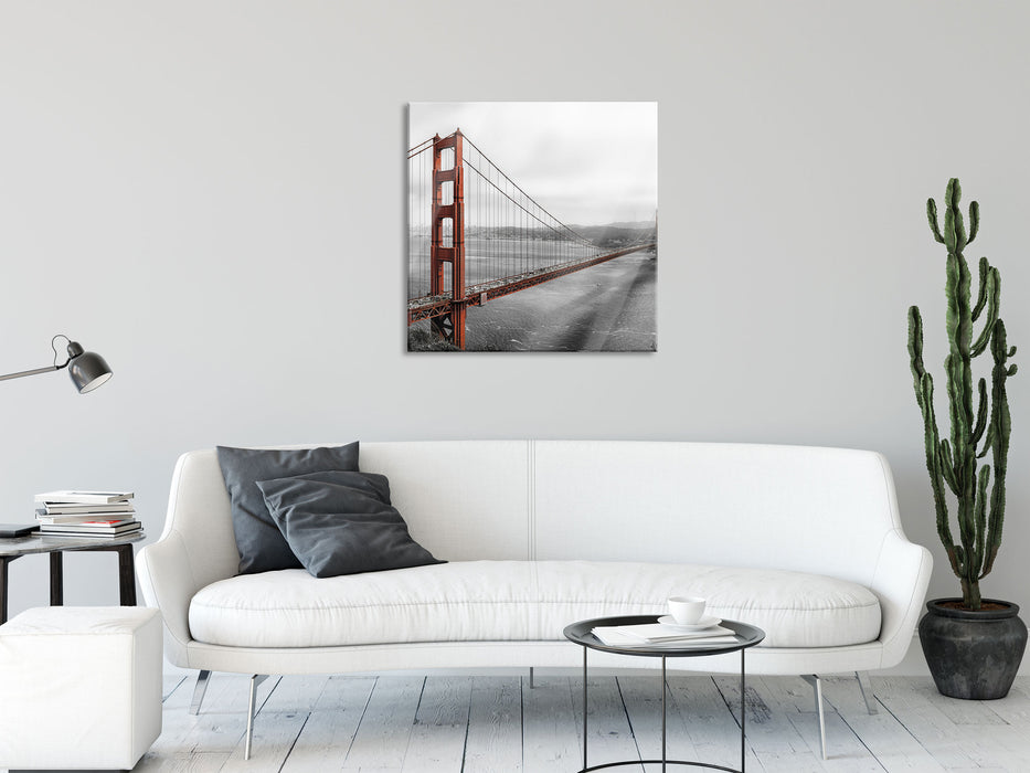 Golden Gate Bridge, Glasbild Quadratisch