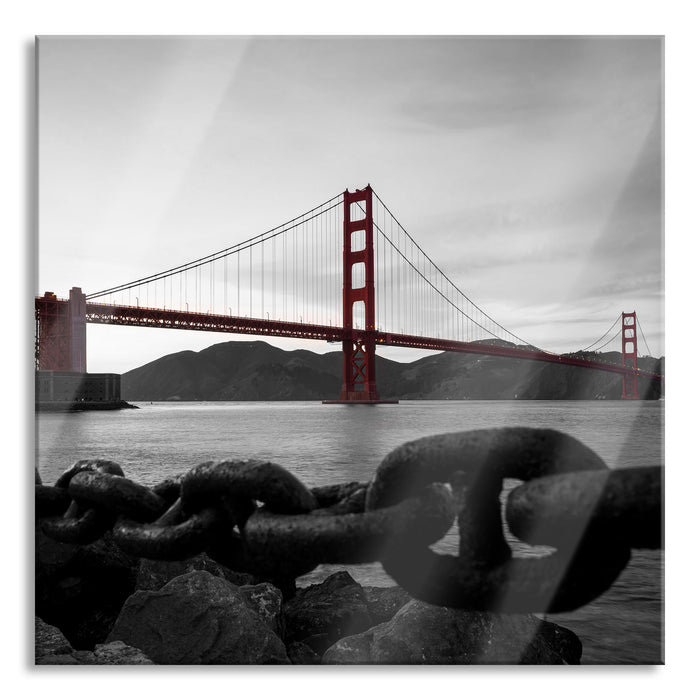 Pixxprint Golden Gate Bridge, Glasbild Quadratisch