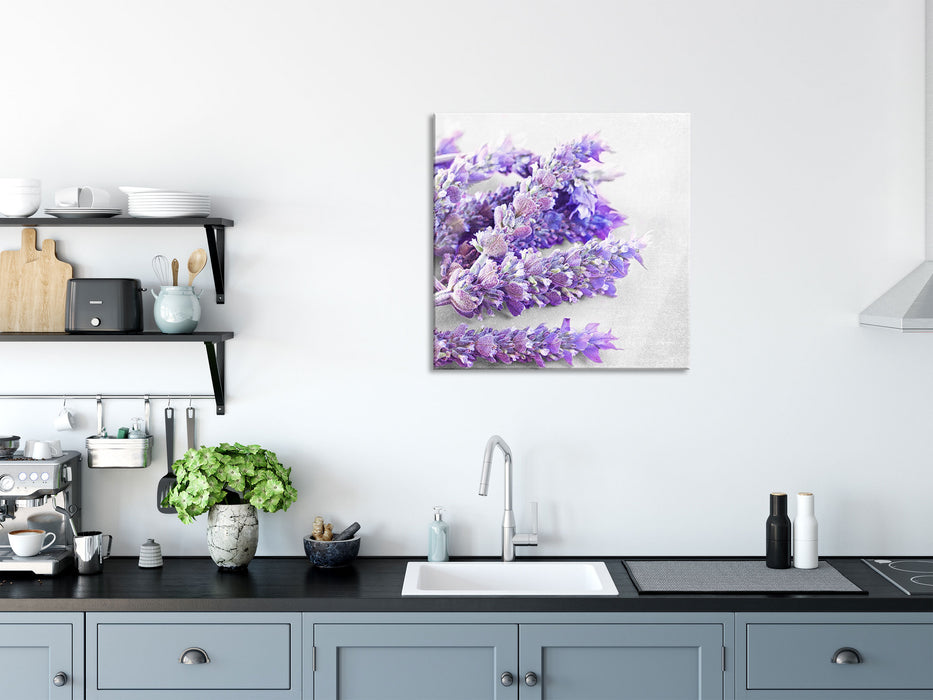 getrockneter Lavendel, Glasbild Quadratisch