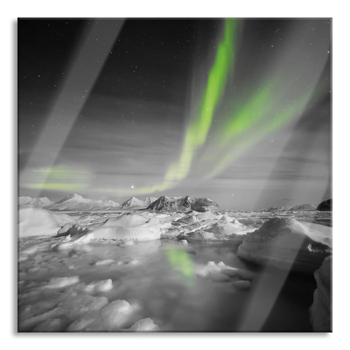 Pixxprint gewaltiges Polarlicht, Glasbild Quadratisch
