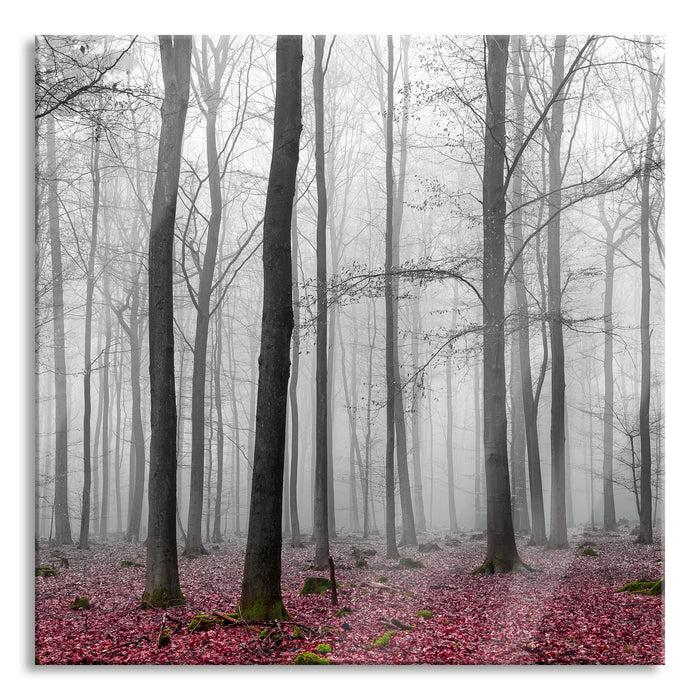 Pixxprint abstrakter Wald, Glasbild Quadratisch