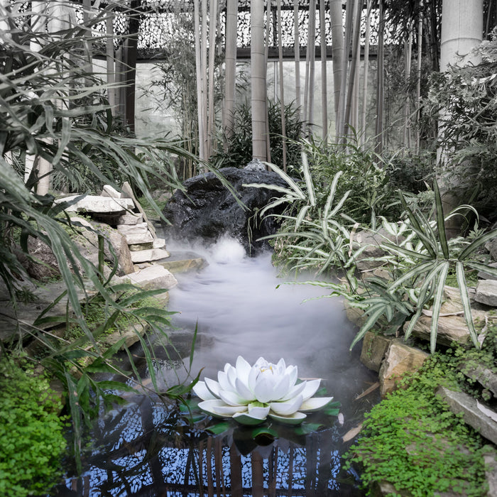 Zen Garten Japan, Glasbild Quadratisch