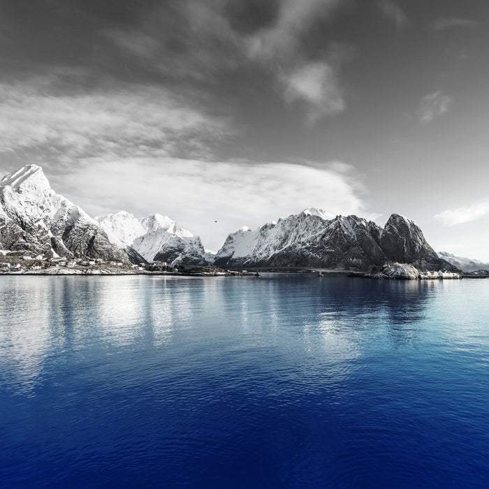 Lofoten in Norwegen, Glasbild Quadratisch