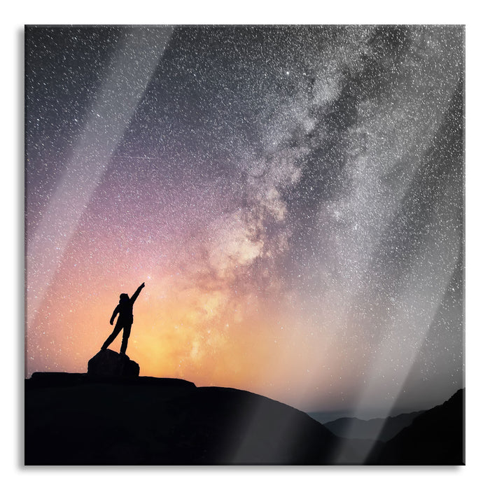Pixxprint Sternenfänger Milchstraße, Glasbild Quadratisch