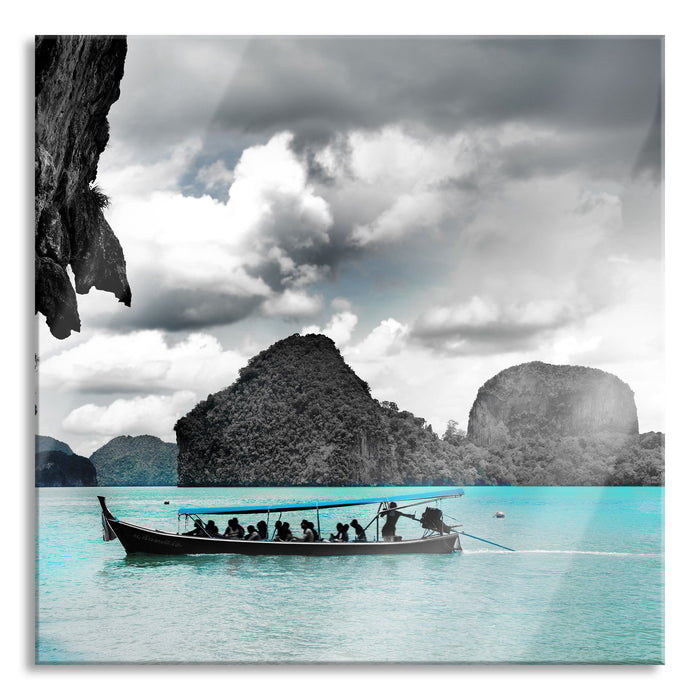 Pixxprint Thailand Phuket Playa Paradisiaca, Glasbild Quadratisch