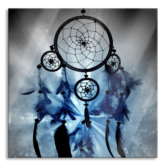 Pixxprint Indianischer Traumfänger, Glasbild Quadratisch
