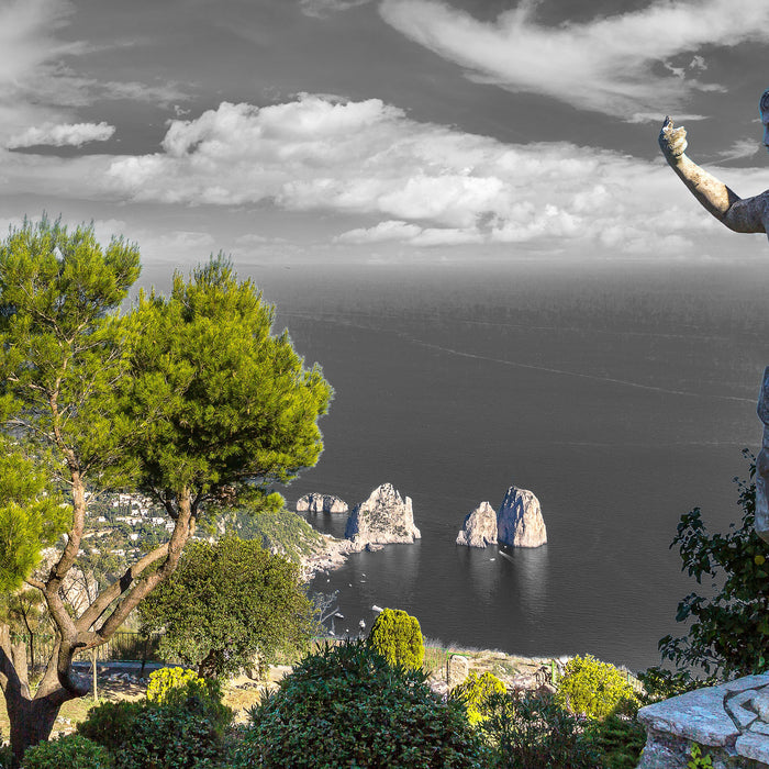 Insel Capri in Italien, Glasbild Quadratisch