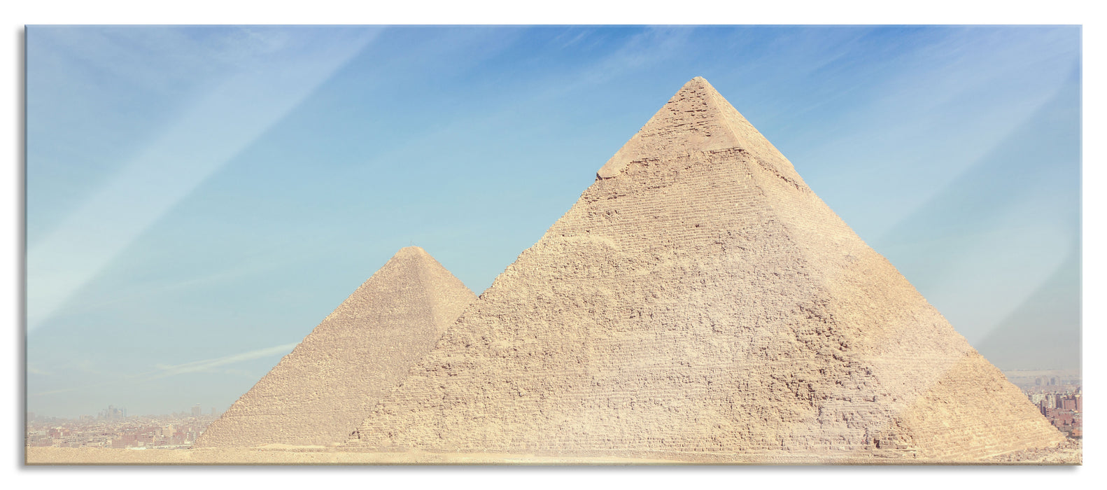 Pixxprint Beeindruckende Pyramiden von Gizeh, Glasbild Panorama