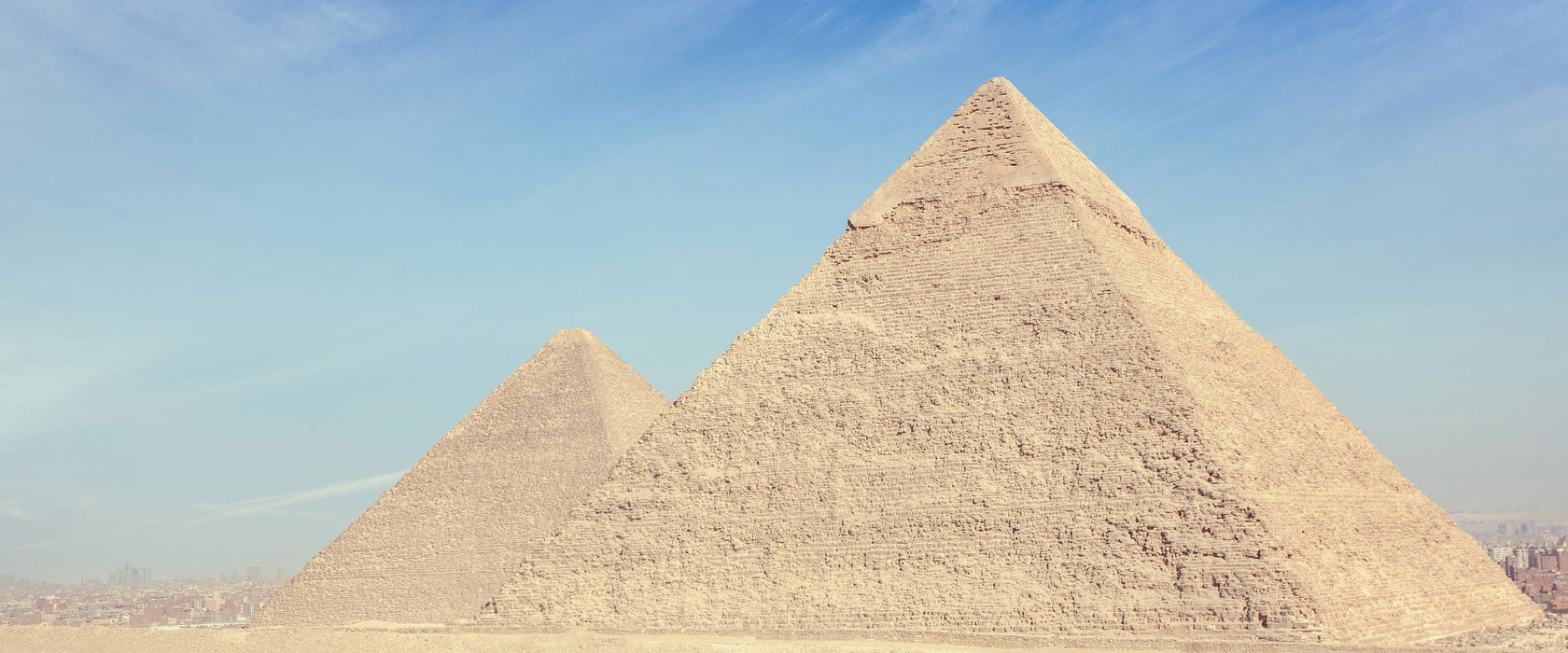 Beeindruckende Pyramiden von Gizeh, Glasbild Panorama
