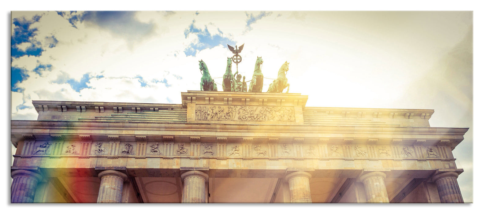 Pixxprint Brandenburger Tor in Berlin, Glasbild Panorama