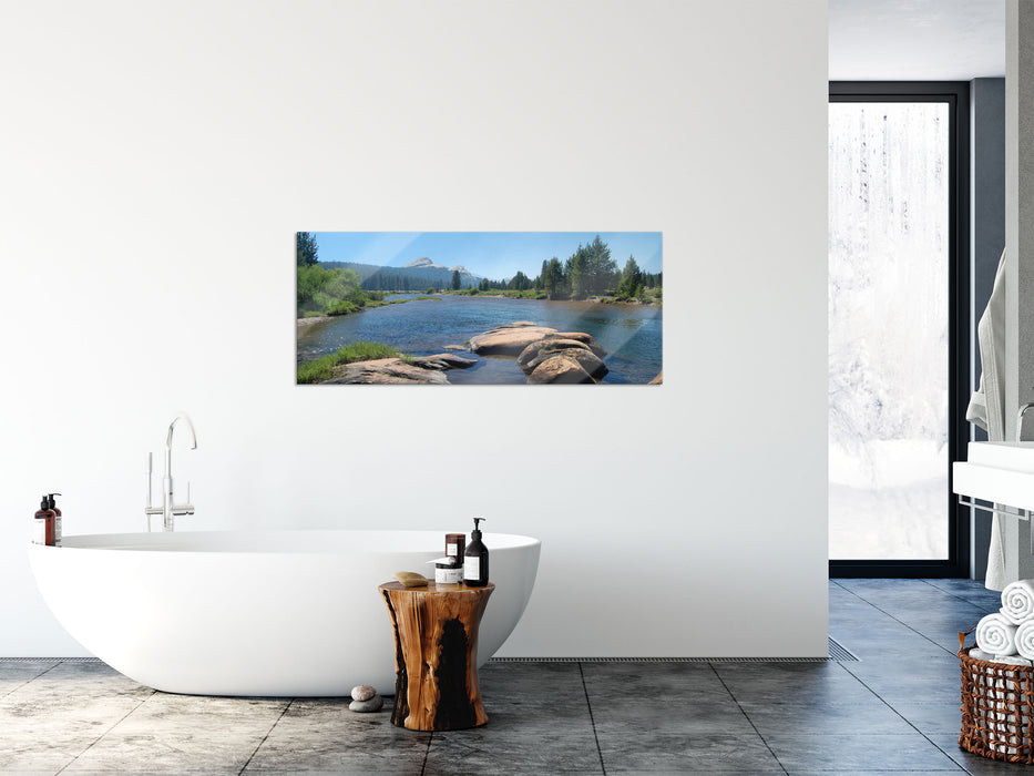 Fluss in Yosemite National Park, Glasbild Panorama