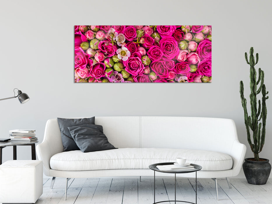 Blumen, Glasbild Panorama