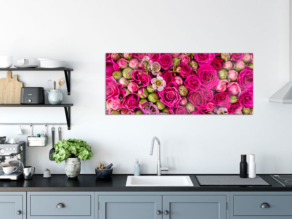 Blumen, Glasbild Panorama