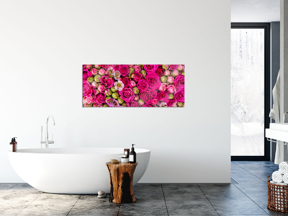 Blumen, Glasbild Panorama