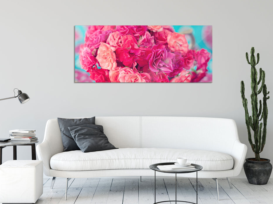 Blumen, Glasbild Panorama