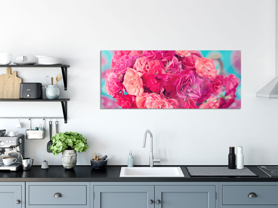 Blumen, Glasbild Panorama