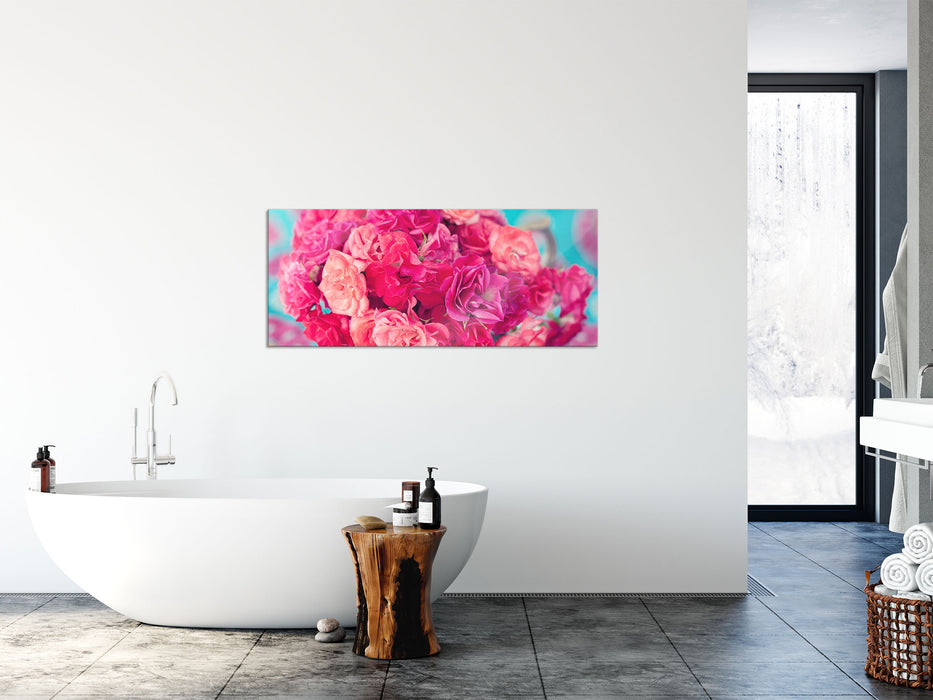 Blumen, Glasbild Panorama