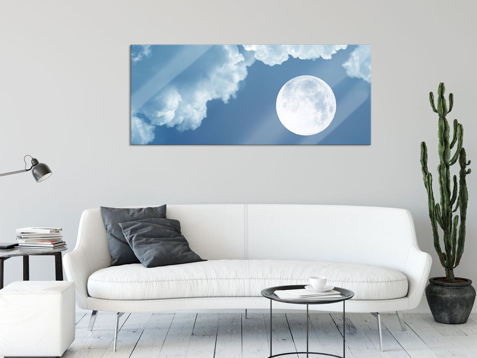 Vollmond, Glasbild Panorama