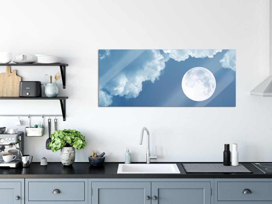 Vollmond, Glasbild Panorama