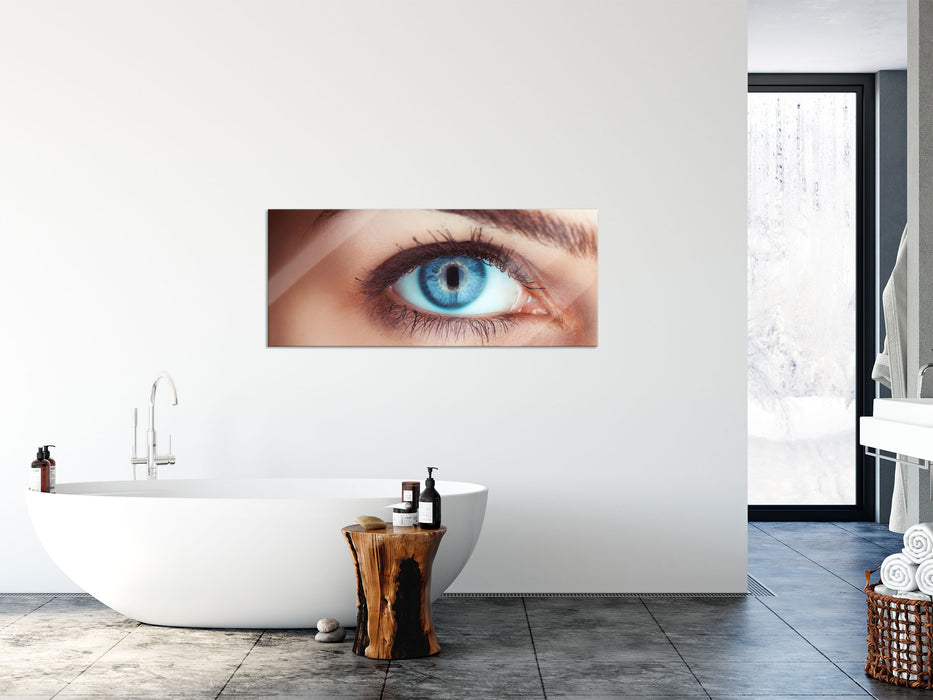 Auge einer Frau, Glasbild Panorama