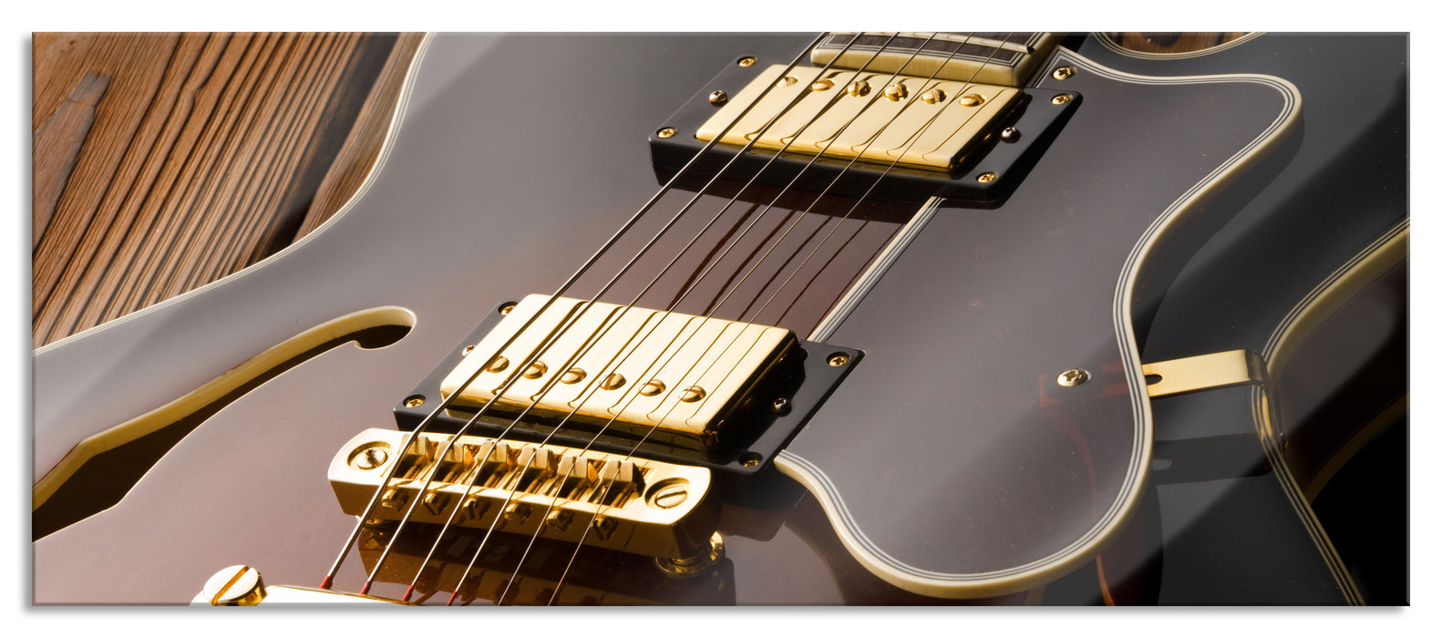 Pixxprint E-Gitarre, Glasbild Panorama