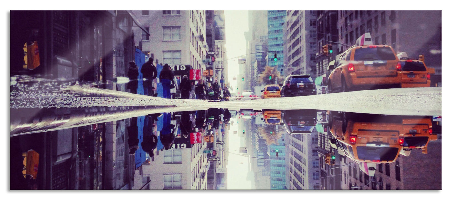Pixxprint New York Times Square, Glasbild Panorama