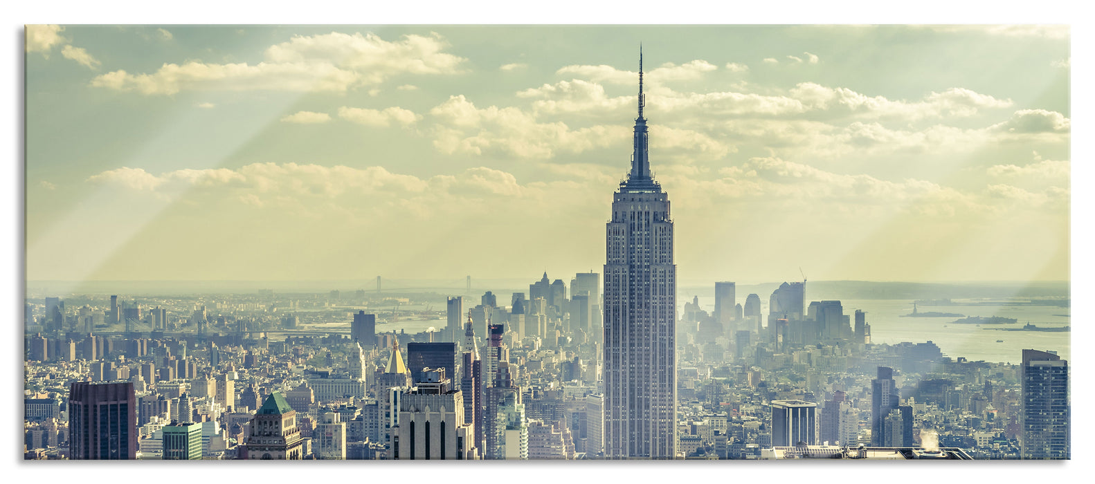 Pixxprint New York Manhattan, Glasbild Panorama