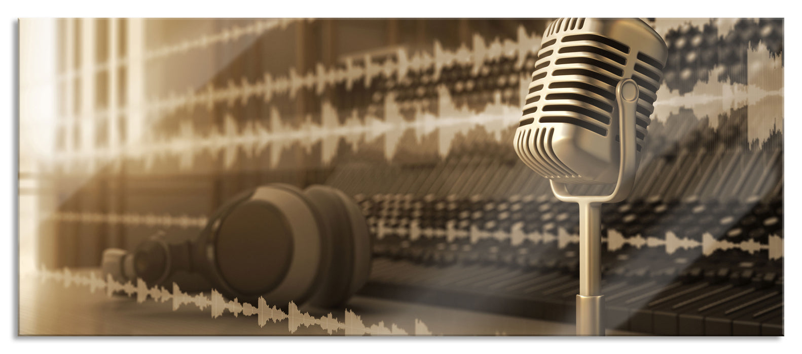 Pixxprint Musikstudio, Glasbild Panorama