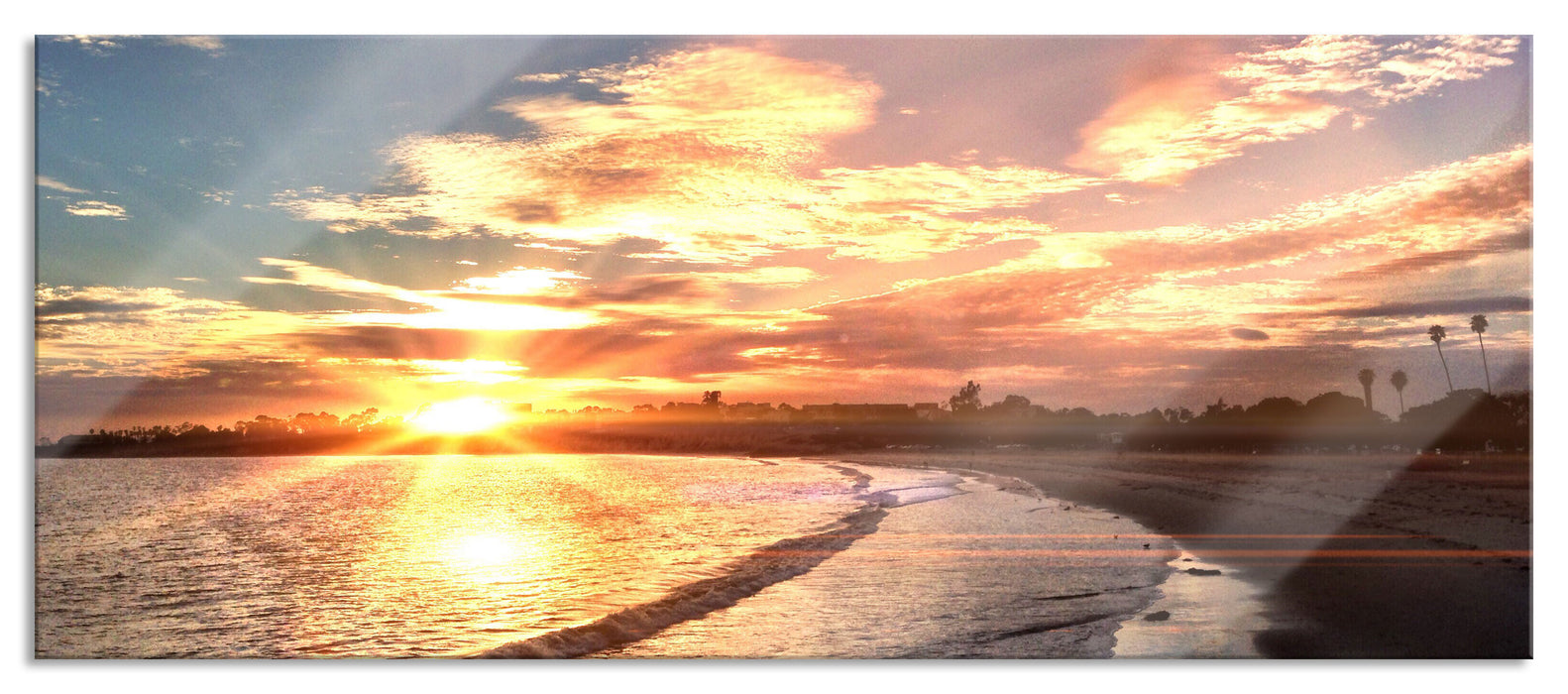 Los Angeles Beach, Glasbild Panorama