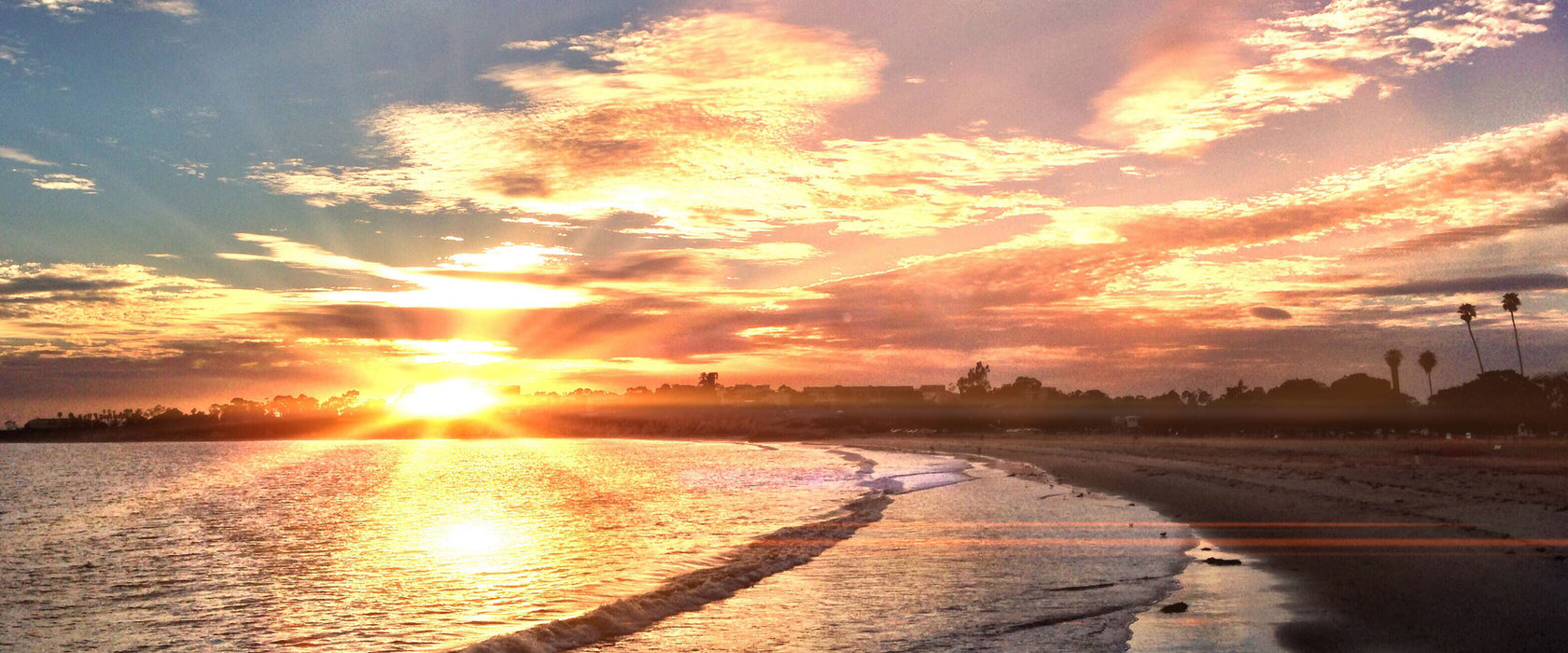 Los Angeles Beach, Glasbild Panorama