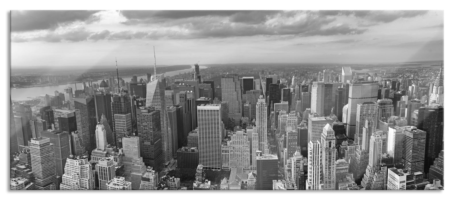 Pixxprint New York Skyline, Glasbild Panorama