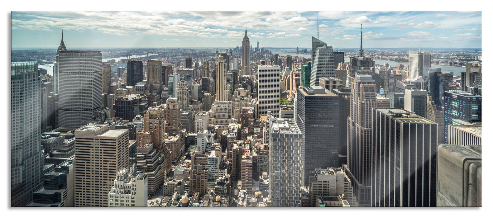 Pixxprint New York Skyline, Glasbild Panorama