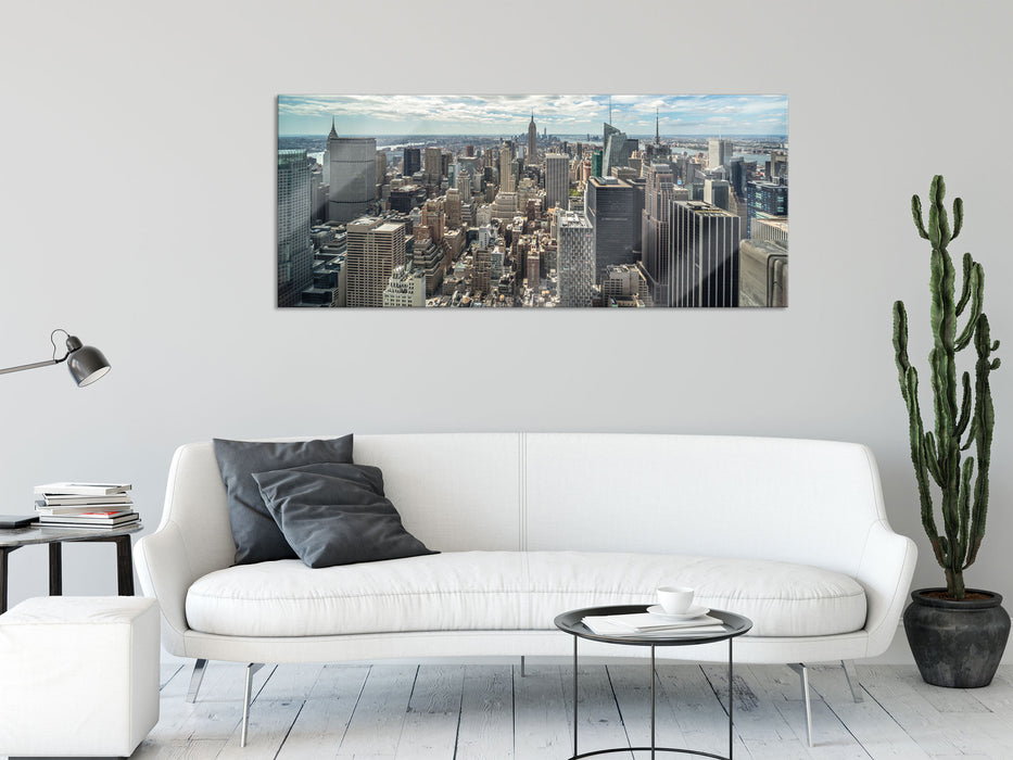 New York Skyline, Glasbild Panorama