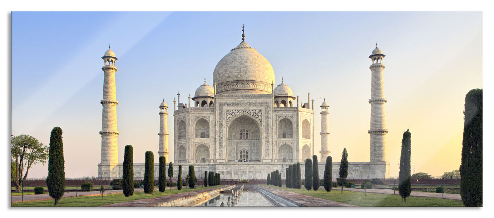 Pixxprint Taj Mahal, Glasbild Panorama