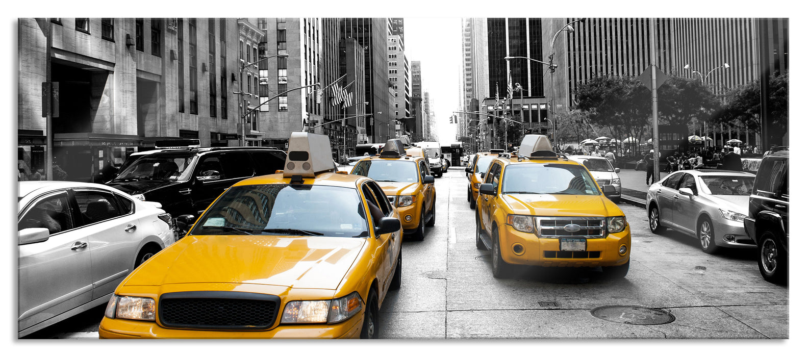 Cityverkehr New York, Glasbild Panorama