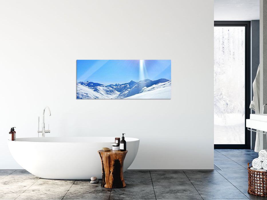 Schnee Berge, Glasbild Panorama