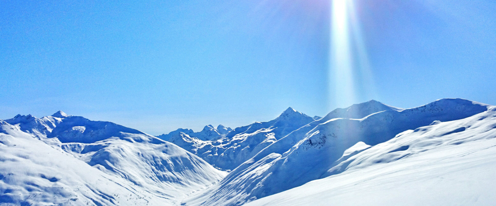 Schnee Berge, Glasbild Panorama