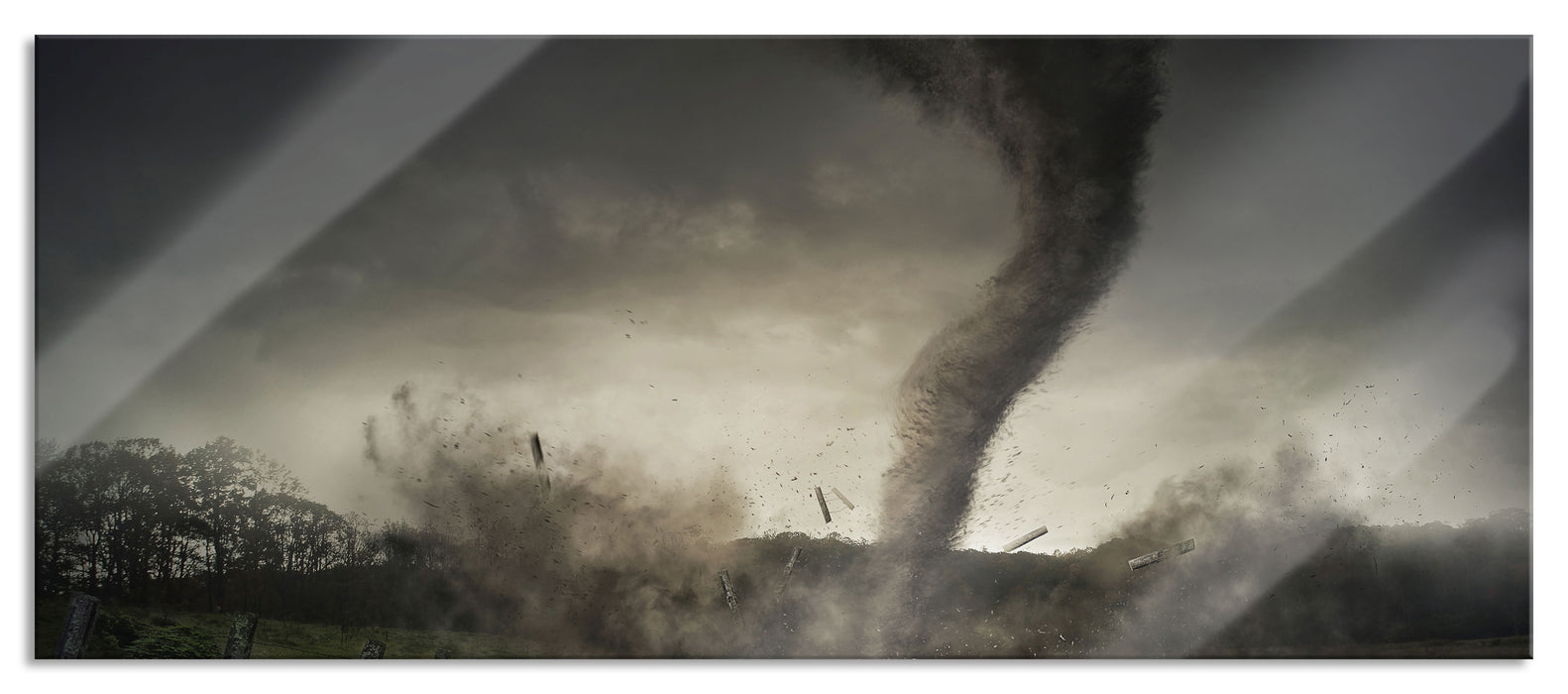 Pixxprint Tornado, Glasbild Panorama