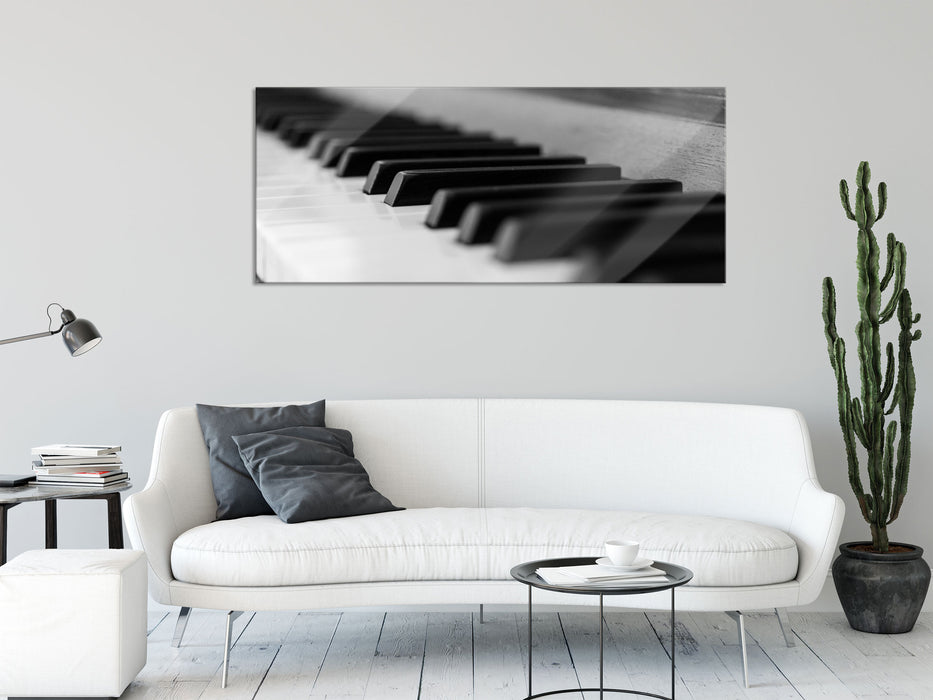 Elegantes Klavier, Glasbild Panorama