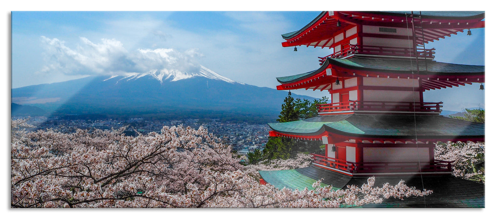 Pixxprint Japanisches Gebäude, Glasbild Panorama