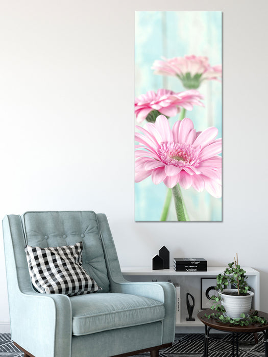 Gerberas, Glasbild Panorama