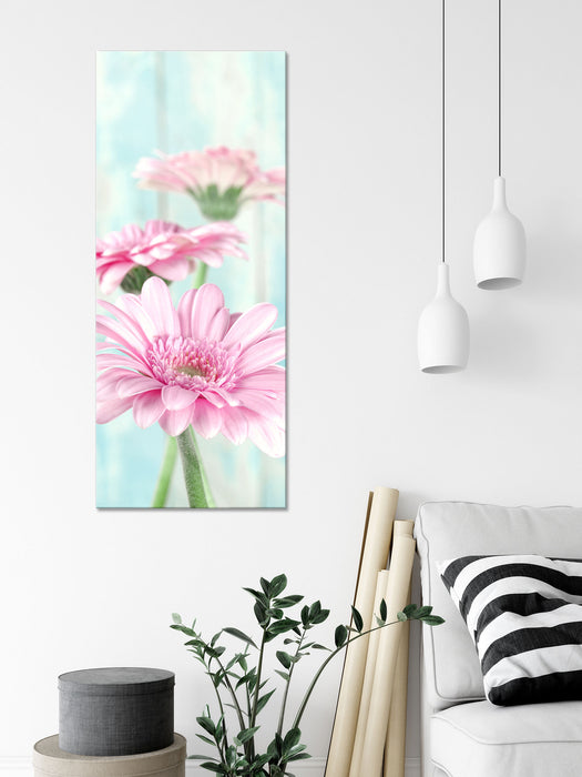 Gerberas, Glasbild Panorama