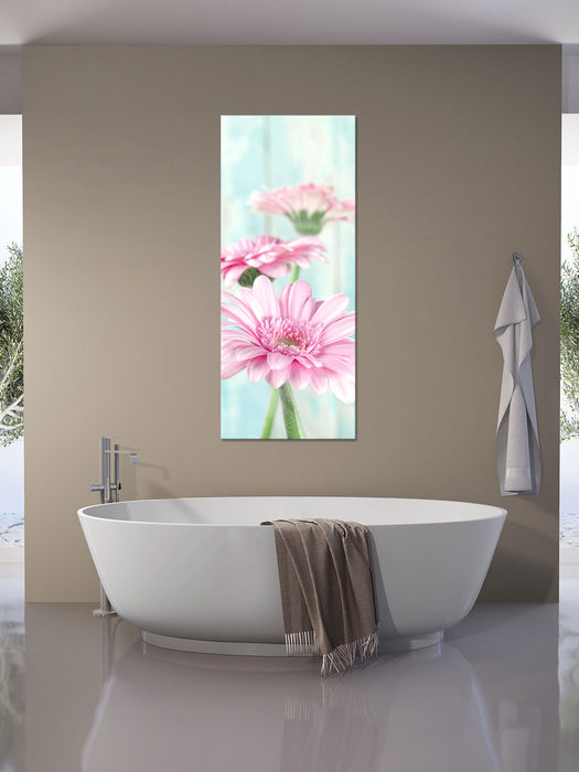 Gerberas, Glasbild Panorama