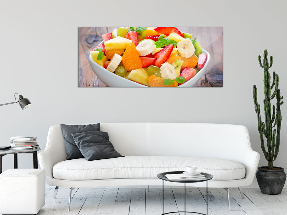 Obstsalat, Glasbild Panorama