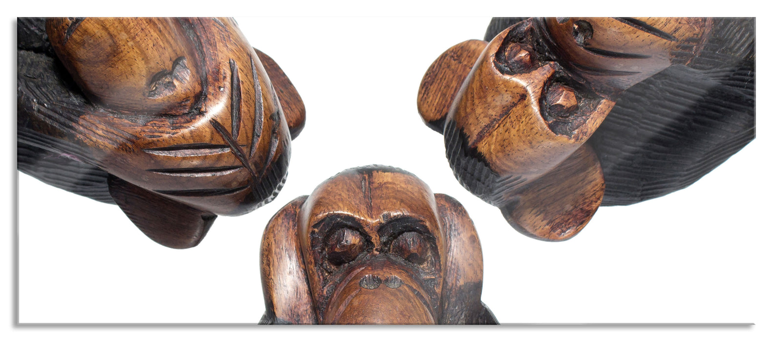 Pixxprint Nichts hören/sehen/sagen, Glasbild Panorama