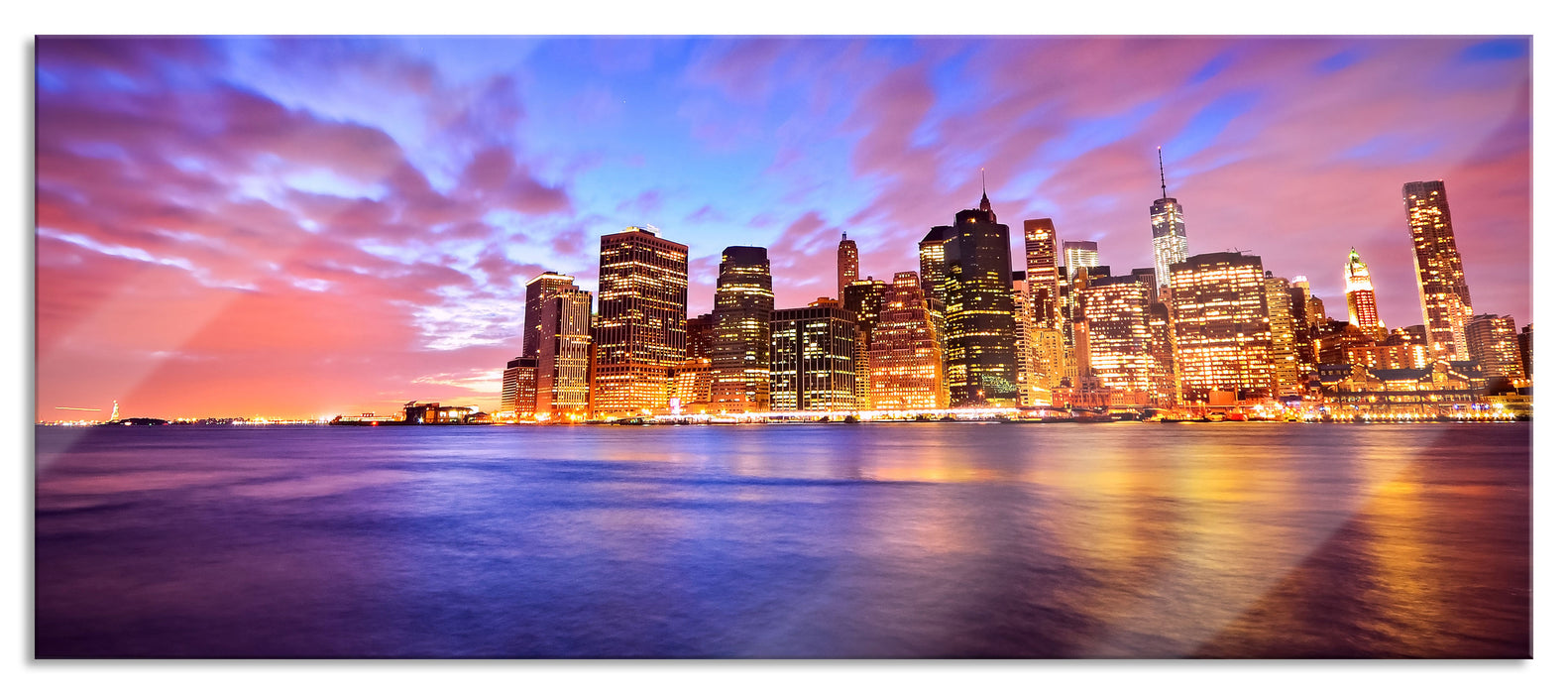 Pixxprint Skyline New York, Glasbild Panorama