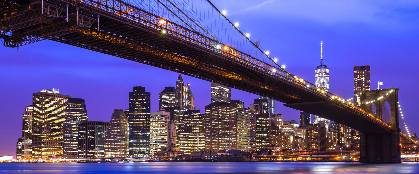 New York Brooklyn Bridge, Glasbild Panorama