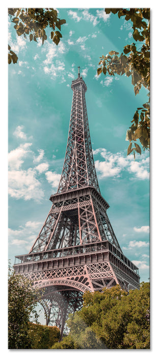 Pixxprint Eifelturm Paris, Glasbild Panorama