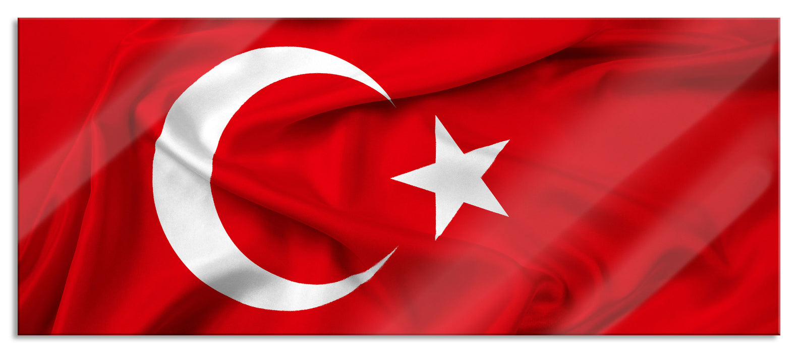 Turkey flag Türkei Flagge, Glasbild Panorama